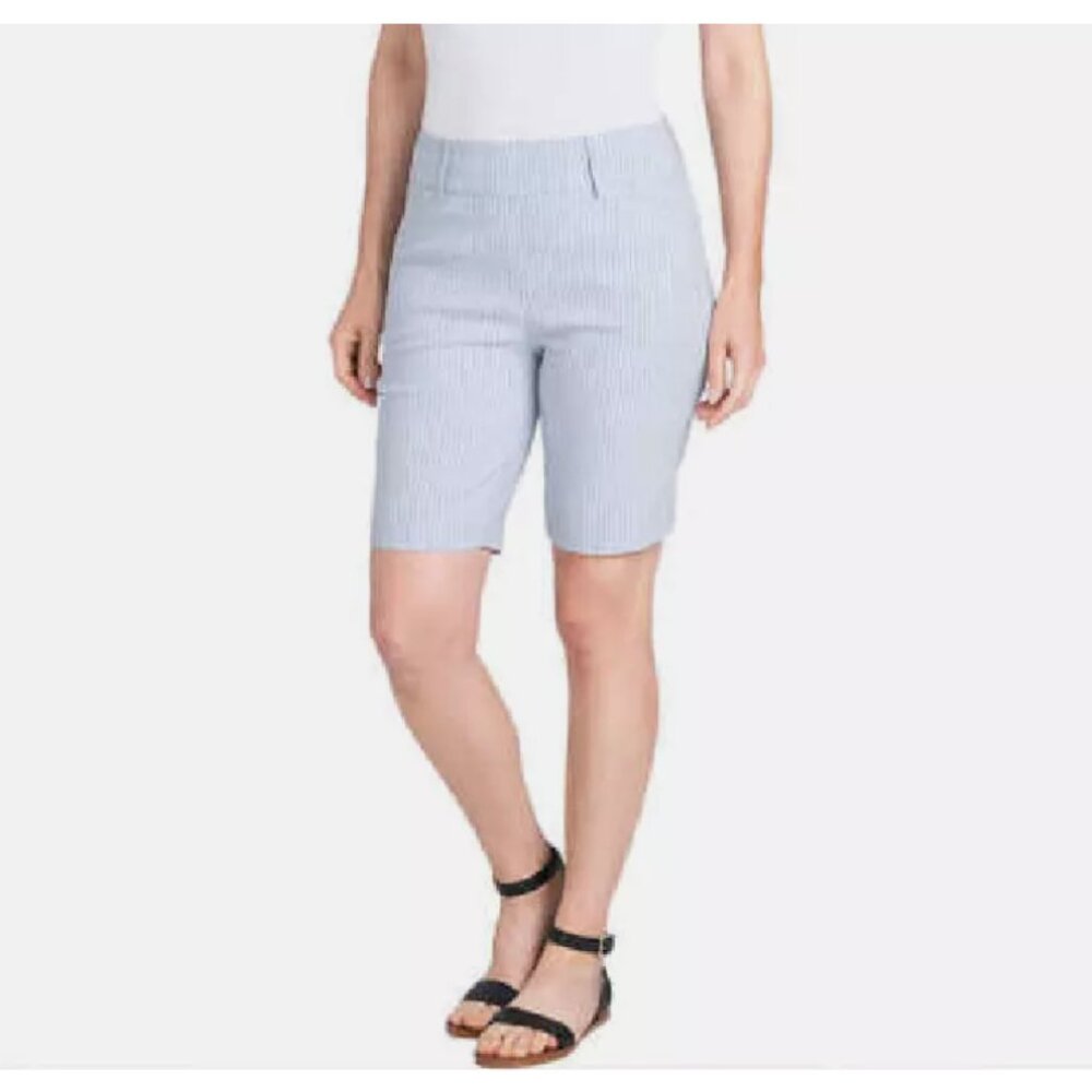 Hilary Radley Womens Midweight Mid Rise Pull On Bermuda Short Size M